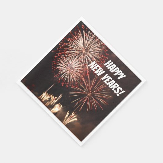Happy New Years Fireworks Serviette (Ecke)
