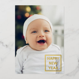 Happy New Years Foto Foil Holiday Card Folien Feiertagskarte