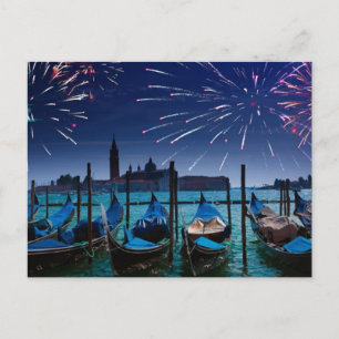 Happy New Years from Venice Postcard Feiertagspostkarte