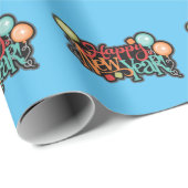 Happy New Years Geschenkpapier (Rolleneckpunkt)