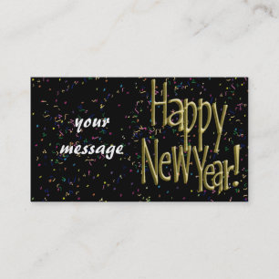 Happy New Years Gold Text Visitenkarte