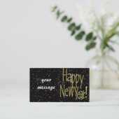 Happy New Years Gold Text Visitenkarte (Stehend Vorderseite)