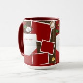 Happy New Year's mit Holly Add Your Fotos Tasse (Vorderseite Links)