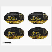 Happy New Years Oval Sticker (Blatt)