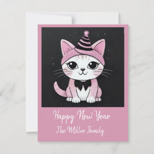 Happy New Year's Party - Cat in Disguise Feiertagskarte