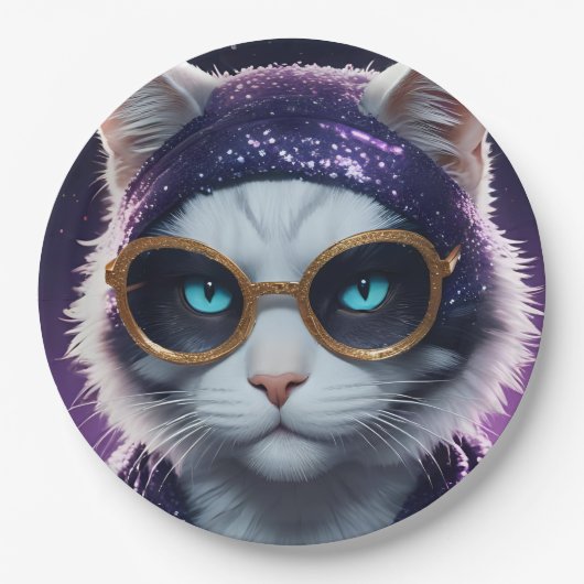 Happy New Year's Party - Cat in Disguise Pappteller (Vorderseite)