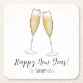 Happy New Years Party Champagne Party Rechteckiger Pappuntersetzer (Vorderseite)