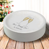 Happy New Years Party Champagne Watercolor Gold Pappteller