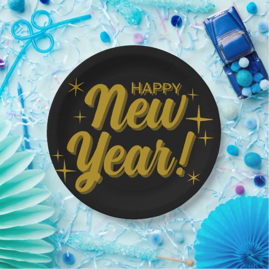 Happy New Years Plate Pappteller (Party)