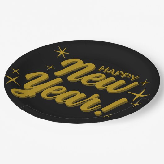 Happy New Years Plate Pappteller (Schrägansicht)