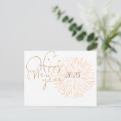 HAPPY NEW YEARS POSTCARD MIT GOLDEN DETAILS POSTKARTE (Stehend Vorderseite)