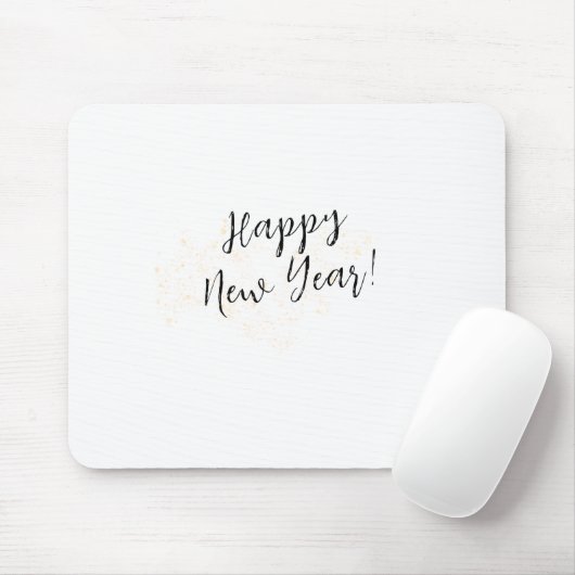 Happy New Years Simple Calligraphy Script Mousepad (Mit Mouse)