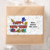 Happy New Years Text mit Party Hats & Confetti (Insitu)