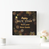 Happy new yearThrow Pillow design.instant download Quadratische Wanduhr (Zuhause)