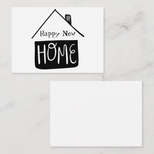Happy New Zuhause Card Mitteilungskarte (Vorne/Hinten)