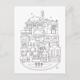 Happy New Zuhause Color in Postcard Postkarte