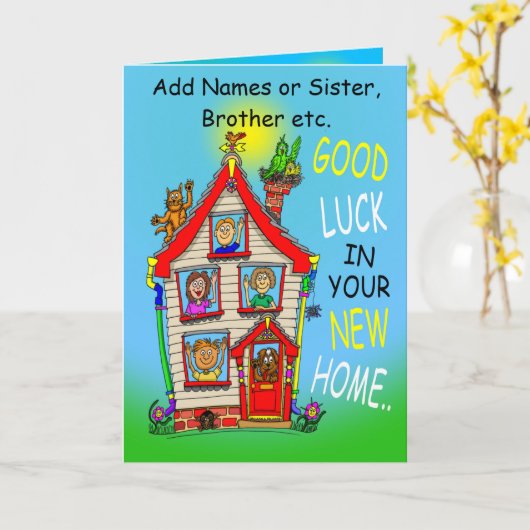 Happy New Zuhause Karte (Gelbe Blume)