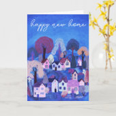 HAPPY NEW ZUHAUSE Niedlich Country Village Illustr Karte (Gelbe Blume)