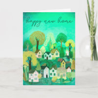 HAPPY NEW ZUHAUSE Niedlich Country Village Illustr