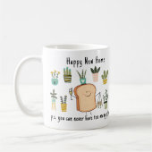 Happy New Zuhause Niedlich Pflanze Lover Geschenk Kaffeetasse (Links)