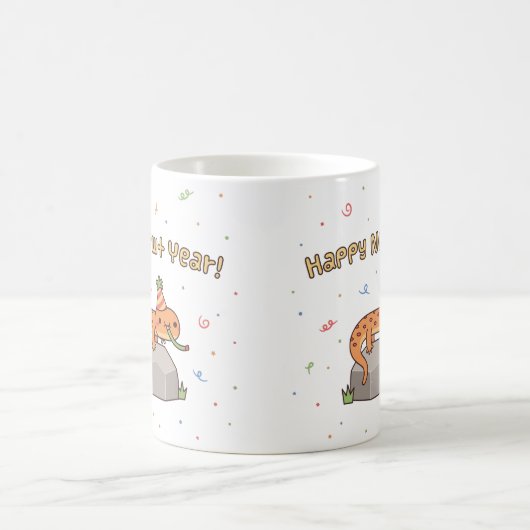 Happy Newt Year, Funny Happy New Year Kaffeetasse (Mittel)