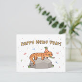 Happy Newt Year, Funny New Year Gruß Postkarte (Stehend Vorderseite)