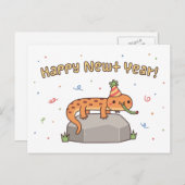 Happy Newt Year, Funny New Year Gruß Postkarte (Vorne/Hinten)
