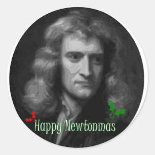 Happy Newtonmas! Runder Aufkleber