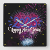 Happy Newyear 2025 Wanduhr (Vorderseite)