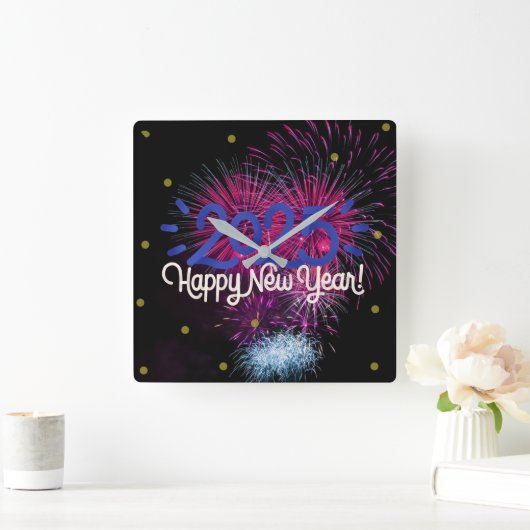 Happy Newyear 2025 Wanduhr (Zuhause)