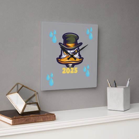 Happy Newyear 2025 Wanduhr (Büro)