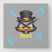 Happy Newyear 2025 Wanduhr (Vorderseite)