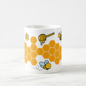 Happy Niedlich Bee Comb Funny Honey Muster Kaffeetasse (Mittel)