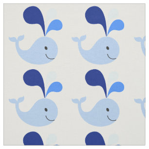 Happy Niedlich Blue Whale Fabric Stoff