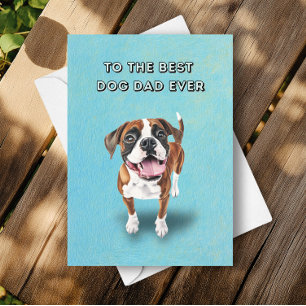 Happy Niedlich Boxer Hund Bester Vater je Vatertag Karte