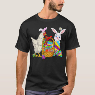Happy Niedlich Bunny Chicken Bunny Basket Egges Ch T-Shirt