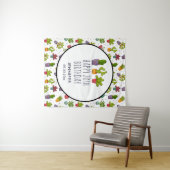 Happy Niedlich Cactus in Blume Pots Fun Birthday Wandteppich (Beispiel (Horizontal))