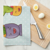 Happy Niedlich Cactus in Blume Pots Fun Illustrati Geschirrtuch (Viertel Falte)