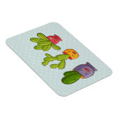Happy Niedlich Cactus in Blume Pots Fun Illustrati Magnet (Rechte Seite)