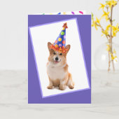 Happy Niedlich Corgi Birthday Karte (Gelbe Blume)