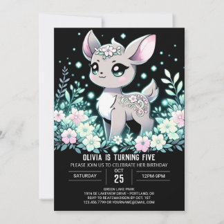 Happy Niedlich Deer Digital Geburtstag Einladung