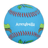 Happy niedlich Green Raupe Cartoon Illustration Baseball (Rückseite)