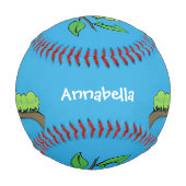 Happy niedlich Green Raupe Cartoon Illustration Baseball (Vorderseite)