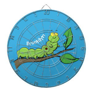 Happy niedlich Green Raupe Cartoon Illustration Dartscheibe