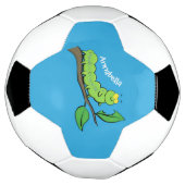 Happy niedlich Green Raupe Cartoon Illustration Fußball (Gedreht)