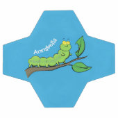 Happy niedlich Green Raupe Cartoon Illustration Fußball (Flach)