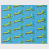 Happy niedlich Green Raupe Cartoon Illustration Geschenkpapier (Flach)