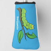 Happy niedlich Green Raupe Cartoon Illustration Golf Headcover (Rotieren 90)