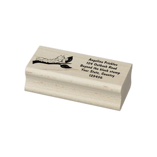 Happy niedlich Green Raupe Cartoon Illustration Gummistempel (Stempel)