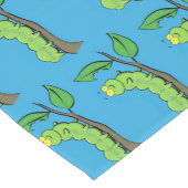Happy niedlich Green Raupe Cartoon Illustration Kurzer Tischläufer (Ecke)
